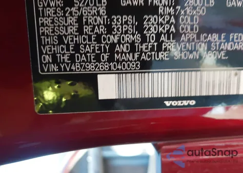 2008 Volvo Xc70 3.2 из США, поврежденный, VIN YV4BZ982681040093